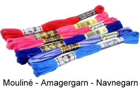 Mouline broderi tråd navnegarn